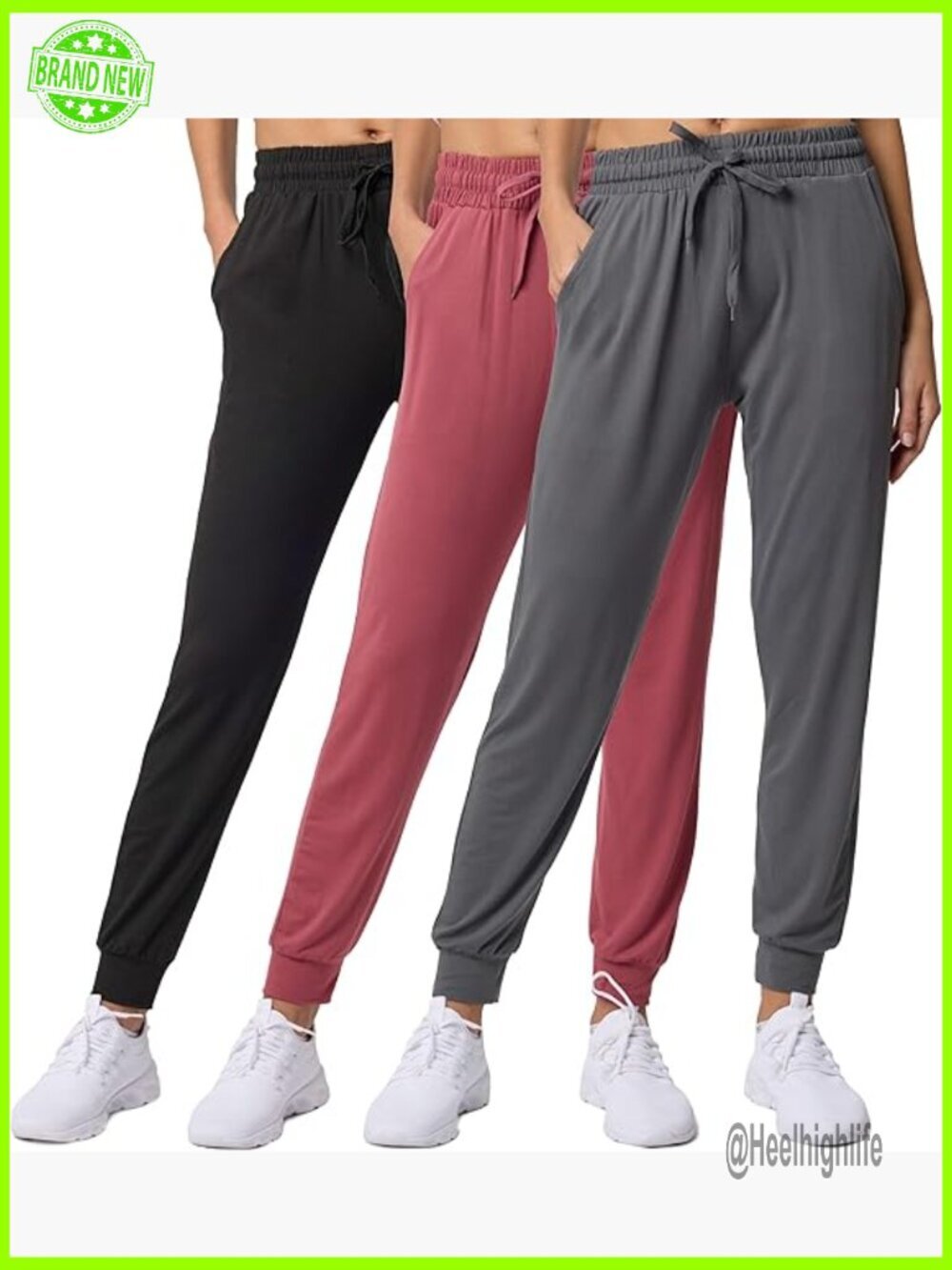 3 Pack Ultra-Soft Joggers with Pockets, Yoga Running Athletic Sweatpants